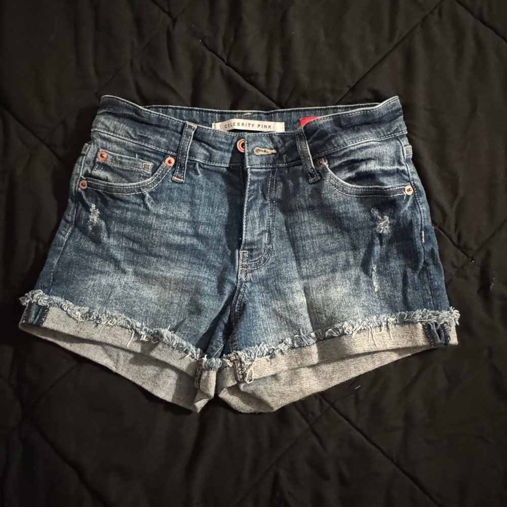 Celebrity Pink Distressed Blue Jean Shorts